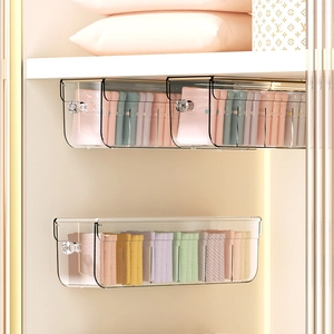 Wall-mounted acrylic organizer drawer for socks and underwear with crystal handle