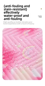 Detail showing waterproof PU fabric of the small makeup bag with star and moon print