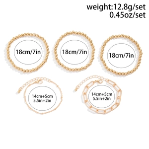 Detailed size and weight specifications for gold heart pendant beaded bracelet set