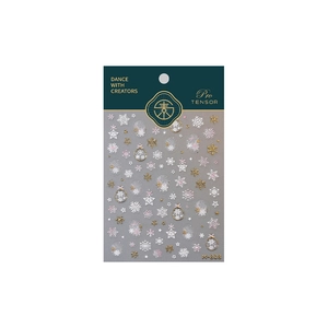 Golden and white snowflake butterfly nail art stickers in embossed 3D design M-303