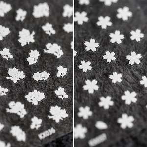 5D White Flower Nail Art Stickers Sakura Cherry Blossom Ultra Thin Self Adhesive Decals DIY Manicure Decoration