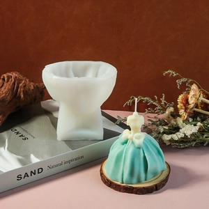 Wedding dress silicone candle mold for DIY handmade aromatherapy candle decoration