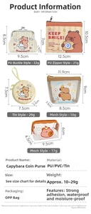 Detailed comparison of Capybara coin purses in various materials like PU and PVC