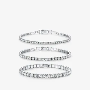 Sparkling Zircon Tennis Bracelet In 925 Sterling Silver For Women Elegant Luxury Hand Jewelry
