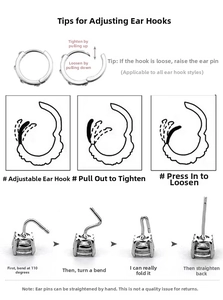 Adjustment guide for small pearl hoop earrings with needle alignment tips