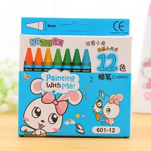 Ensemble de 12 crayons de couleur lapin pour enfants avec logo de certification CE