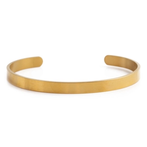 Bracciale rigido aperto in acciaio inossidabile dorato con numeri romani uomo