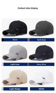 Detail of breathable quick-dry mesh fabric on baseball caps in six different colors