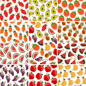 Colorful Fruit Charms Alloy Enamel Strawberry Avocado Pendants For DIY Jewelry Making Necklace Bracelet Handcraft Cute