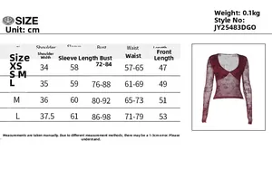 Tableau des tailles détaillé pour le t-shirt ajusté à col en V avec flocage élégant