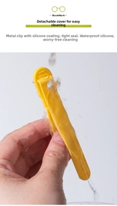 Waterproof silicone bookmark detail showing easy cleaning under running water