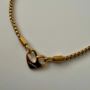 Collier Pendentif Cœur En Acier Inoxydable Plaqué Or 18 Carats Gravé Lettre Mom Love Bijoux Vintage Pour Femmes