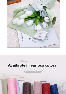 Detailed texture of thick crinkle paper for floral gift wrapping in various vibrant colors