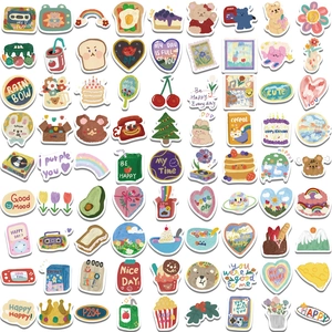 Lot de 90 autocollants coréens mignons pour décoration de journaux DIY et albums
