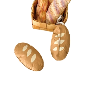 Foldable baguette shopping bag set with bread basket design for eco-friendly storage