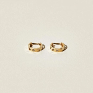 Gold plated 925 sterling silver hoop earrings with hollow heart patterns for women