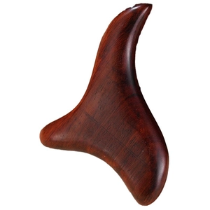 Sandalwood triangle massager tool with natural wood grain for acupoint therapy