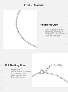 Detailed close-up of 925 sterling silver chain with lobster clasp and extension links