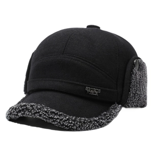 Winter thermal trapper hat for men with thickened faux fur lining and ear protection