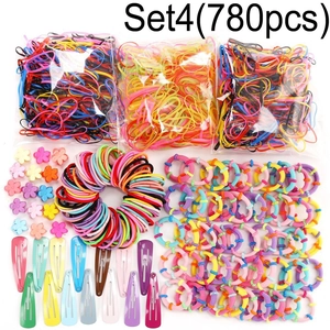 Coffret de 780 accessoires cheveux enfant avec élastiques, pinces fleurs et barrettes