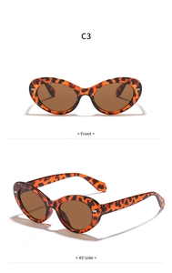Detail view of tortoiseshell cat-eye sunglasses featuring high-quality brown UV lenses