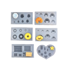 Silicone molds for making miniature croissants, donuts, and cookies for clay resin crafts