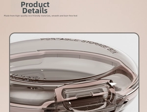 Detail of a portable orthodontic retainer box in warm rose gold with smooth matte edges