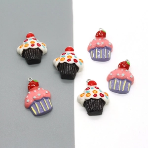 Simulation Cupcake Charms Resin Fruit Sweet For DIY Jewelry Making Earrings Keychains Pendant Accessories