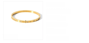 Vista macro del bracciale da 7mm in acciaio placcato oro 18k con intarsi di zircone
