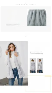 Detail view of grey faux fur hooded vest showing thick texture and stylish design