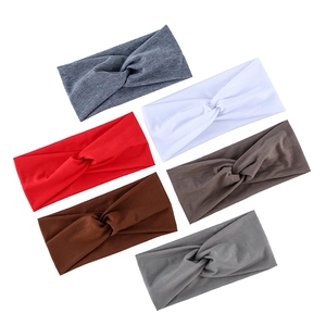 6er-Set bunte elastische Yoga-Stirnbänder mit modernem Cross-Over-Knoten-Design