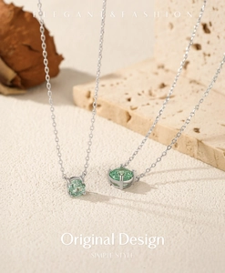 Detailed comparison of S925 sterling silver necklaces with Paraiba green rose-cut gems