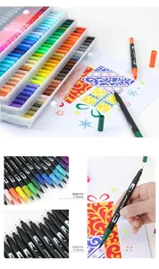 Detailed view of dual tip markers with 1-2mm brush and 0.4mm fine tip for art