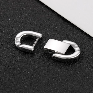 Polished silver stainless steel round clasp for DIY necklaces and Cuban bracelets