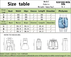 Detailed size chart for women's elastic waist bodycon skirt in cm and inches