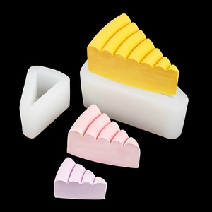 Siliconen Mal Taartpunt Vorm DIY Kaars Zeep Hars Gips Bakken Fondant Knutselen Golvende Textuur Handgemaakt Gereedschap
