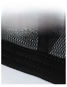 Close-up of the widened sweatband and breathable mesh fabric inside the baseball cap