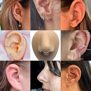 Detailed size guide for 316L stainless steel nose rings in 6mm, 8mm, and 10mm diameters