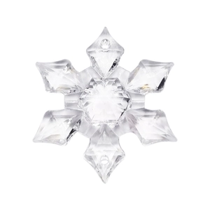 Sparkling clear acrylic snowflake ornament with faceted cuts for Christmas DIY decor