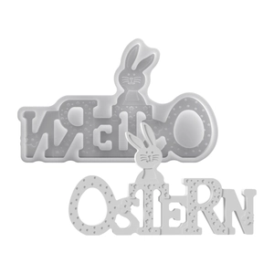 Easter Ostern letter bunny silicone mold for DIY resin crafts and plaster casting