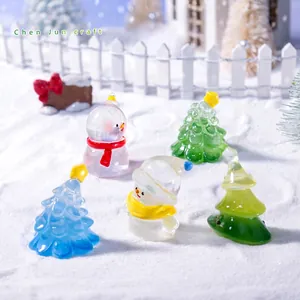Miniature Christmas landscape kit featuring resin snowmen and colorful Xmas trees