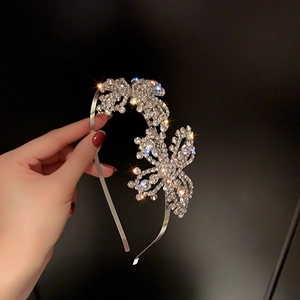 Butterfly Rhinestone Headband Alloy Sparkling Elegant Hair Accessory For Wedding Party Women