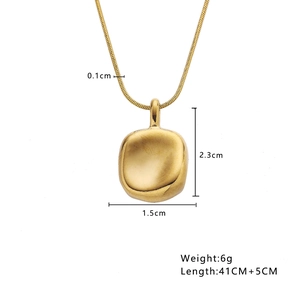 Detailed size specifications for gold heart pendant necklace with 41+5cm chain