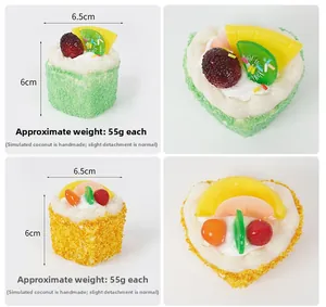 Detailansicht der PU Herz-Mousse-Kuchen-Magnete mit 6cm Höhe und realistischen Details