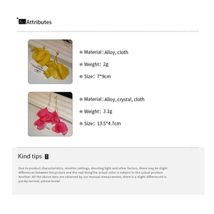Detailed size and material parameters for floral lace and faux pearl drop earrings