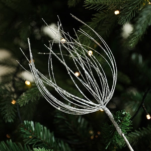 Branche de feu d'artifice argentée de 32cm pour décoration de sapin et couronne