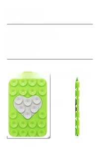 Detailed technical diagram of double-sided silicone heart suction cup phone mount