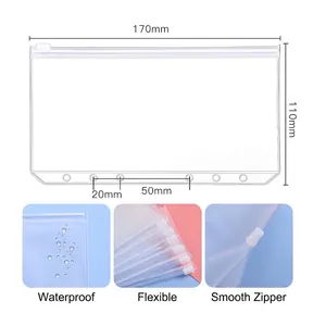 A6 binder zipper pocket for notebook planner with waterproof and smooth slider features