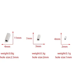 Perles d'espacement rectangulaires en acier inoxydable pour création de bijoux