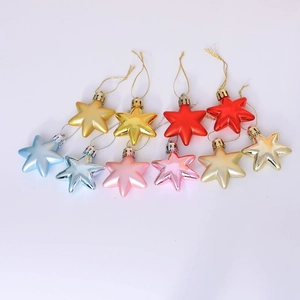 Pack of 5cm electroplated star ornaments for Christmas tree in various shiny metallic colors
